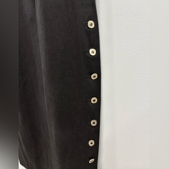 Vintage 90s Michael Angela Collections Black Midi Dress Criss Cross Back Size 6 - Picture 11 of 15